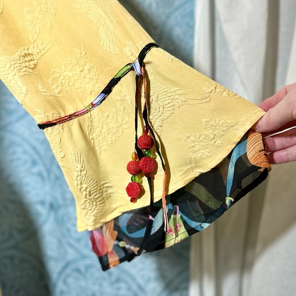 Vintage What if…..? Embossed Silk Blouse #S2 - Picture 4 of 9